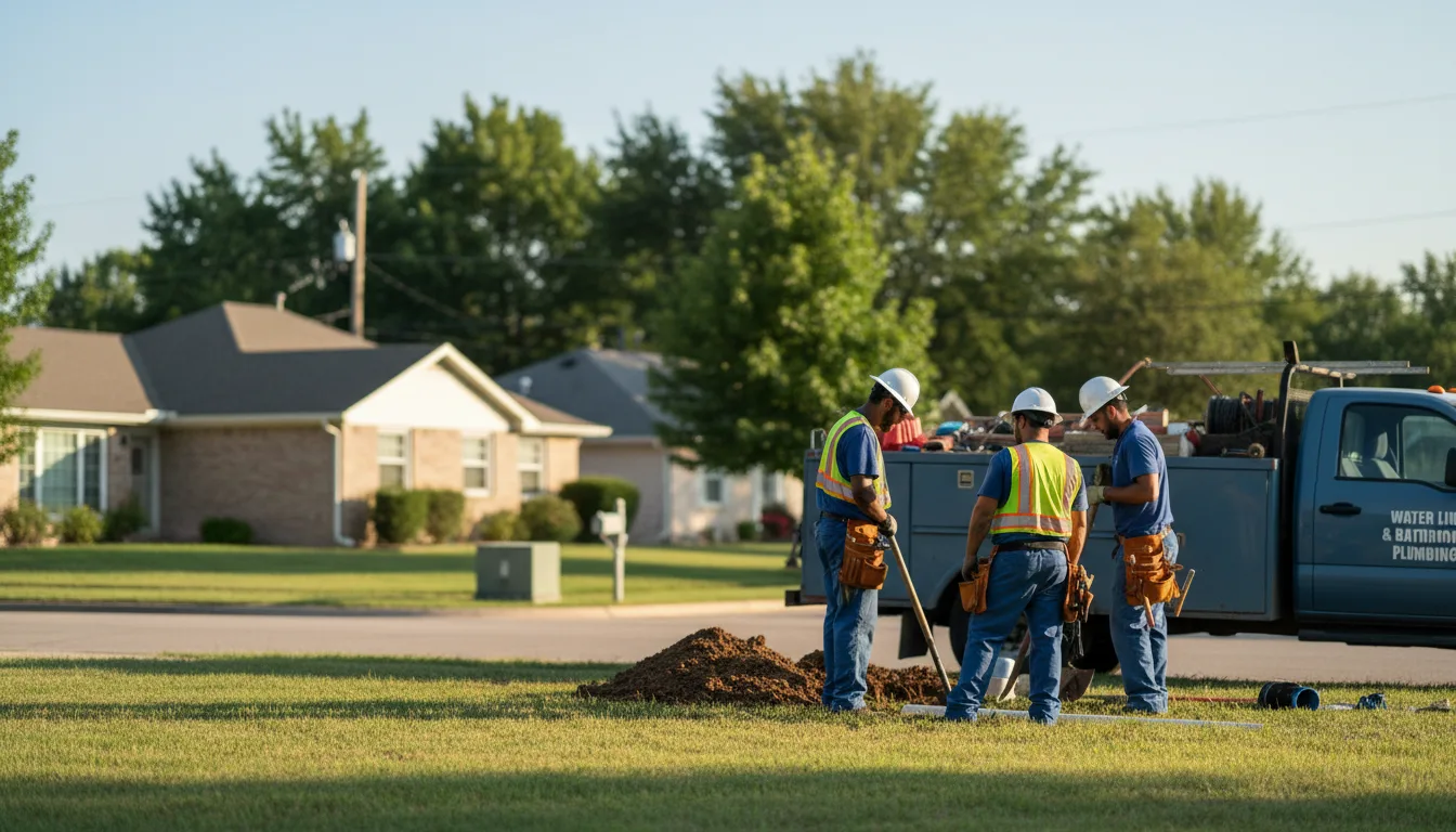 Residential water line and bathroom plumbing service in Upland, IN